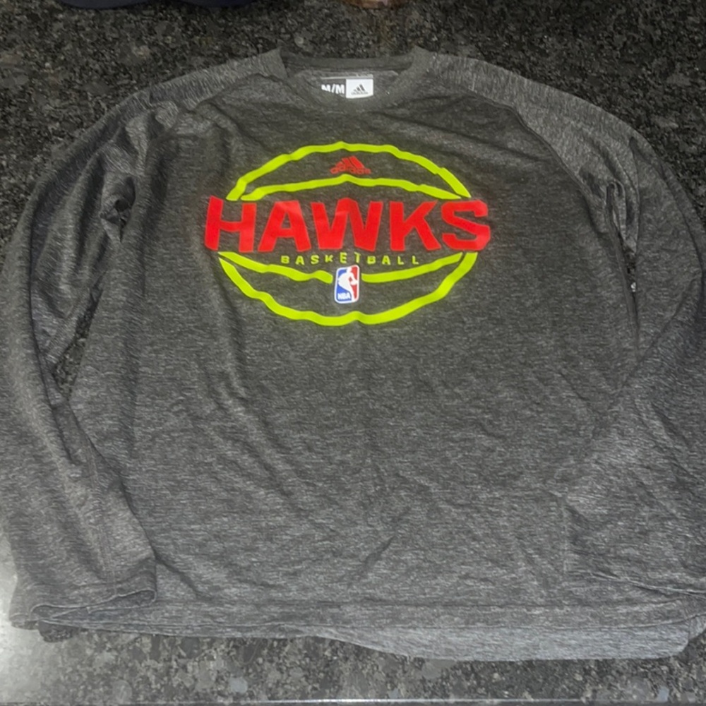 Adidas Gray Hawks Basketball Long Sleeve Shirt